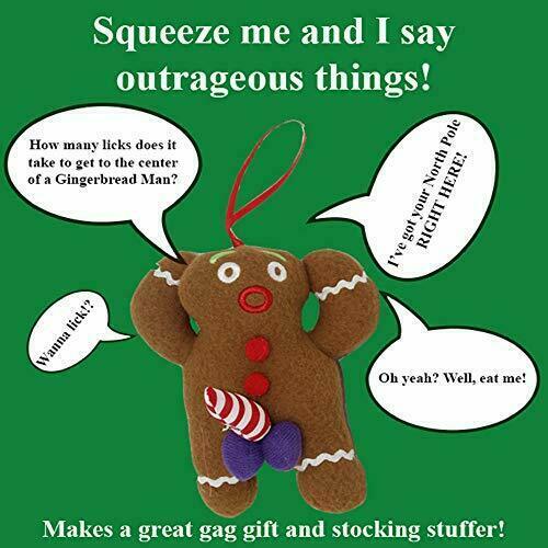 Warning! Filthy Dirty Talking Gingerbread Man Christmas Tree Ornament For Adults