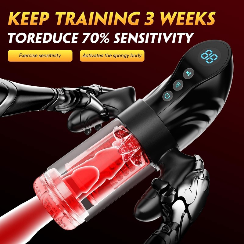Automatic Male Masturbator Pocket Cat With Handle LCD Screen Penis Pump Sex Toys gallery