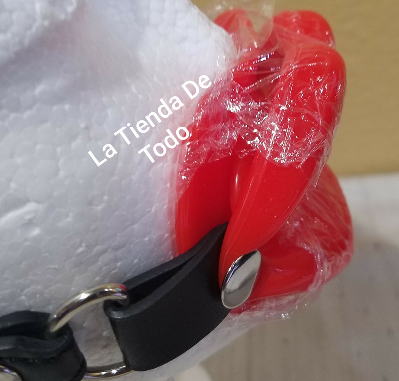 RED SFT SILICONE OPEN MOUTH BALL BIT GAG LIPS BUCKLE UP FAUX LEATHER STRAP READ gallery