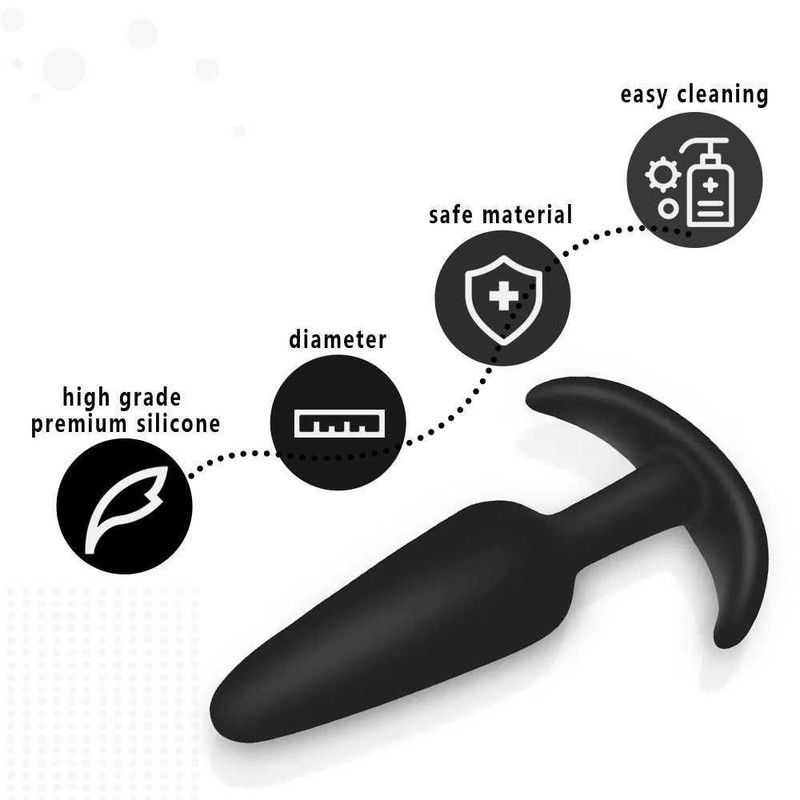3PCS Silicone Anal Butt Plug Stimulator with Flared Base for Women Men Sex Toys gallery