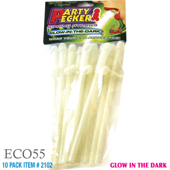 Bachelorette Party Favors Penis Straws Glow In The Dark Bridal Fun 10 Pack