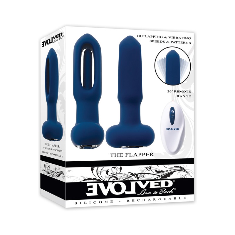 Evolved The Flapper Rechargeable Vibrator with Remote Silicone