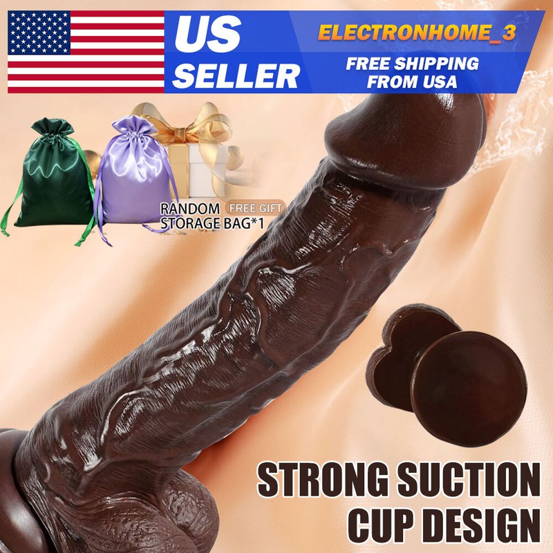 9 Inch Huge Realistic Dildo BBC Big Penis W/ STRONG Suction Cup Unisex Sex Toy