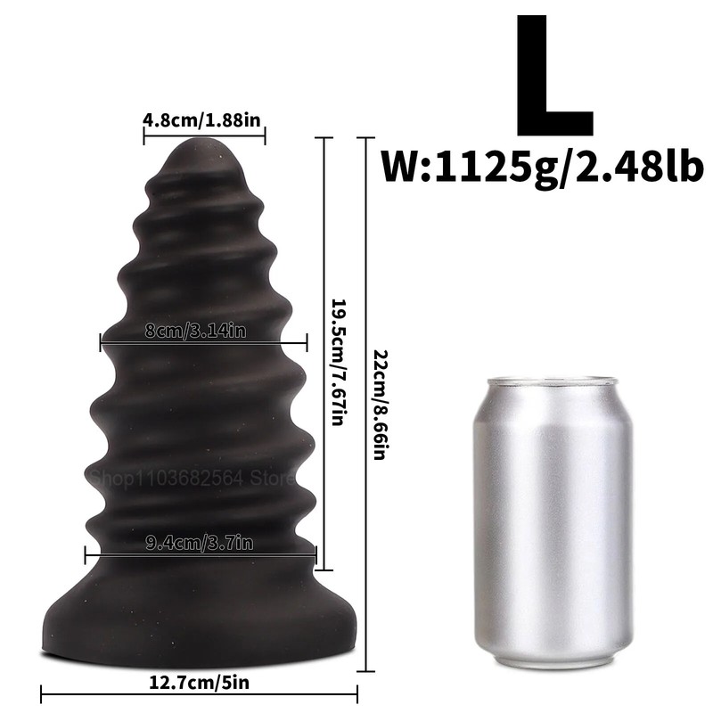 Huge Silicone Screw Anal Plug Soft Butt Plug Big Anal Dilation Women Men
