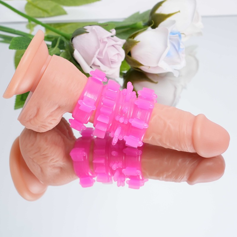 4Pcs Elastic Penis Cock Ring Super Stretchy Strong Stay Harder for Men Delay SM