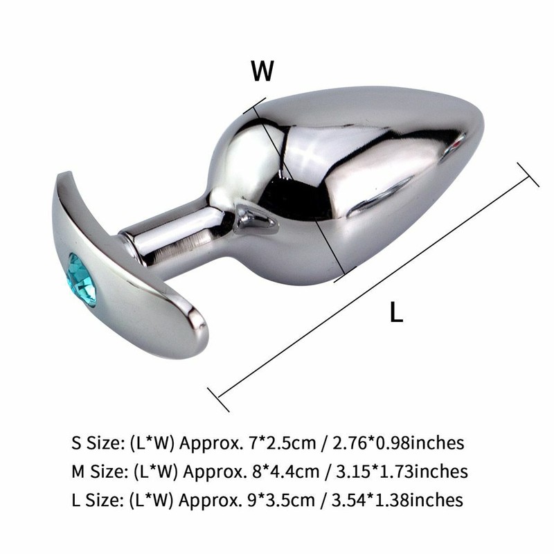 Woman Jewel Metal Anal Butt Plug Orgasm Stimulator Adult Sex Toy Beginner 3 Size gallery