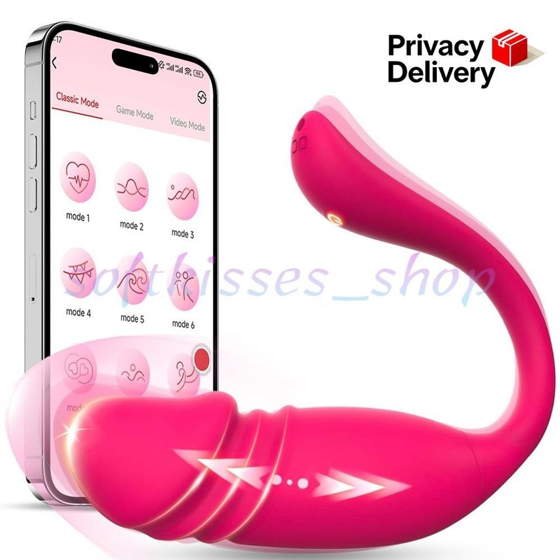 Thrusting Vibrator Rotating Egg Bullet Clit G-Spot Dildo Massager Women Sex Toys