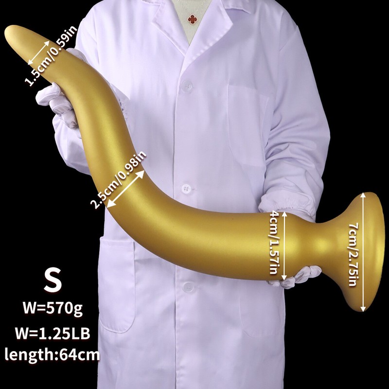 25in Long Slim Alien Dong G-spot Prostate Sex Toy Dildo Women Men Masturbator
