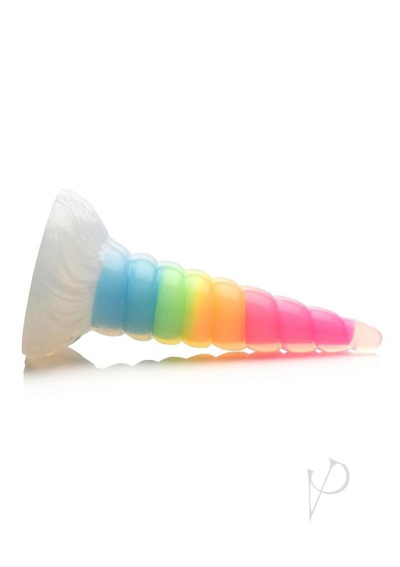 Creature Cocks Uni-Glow Glow-in-the-Dark Silicone Dildo - Rainbow gallery