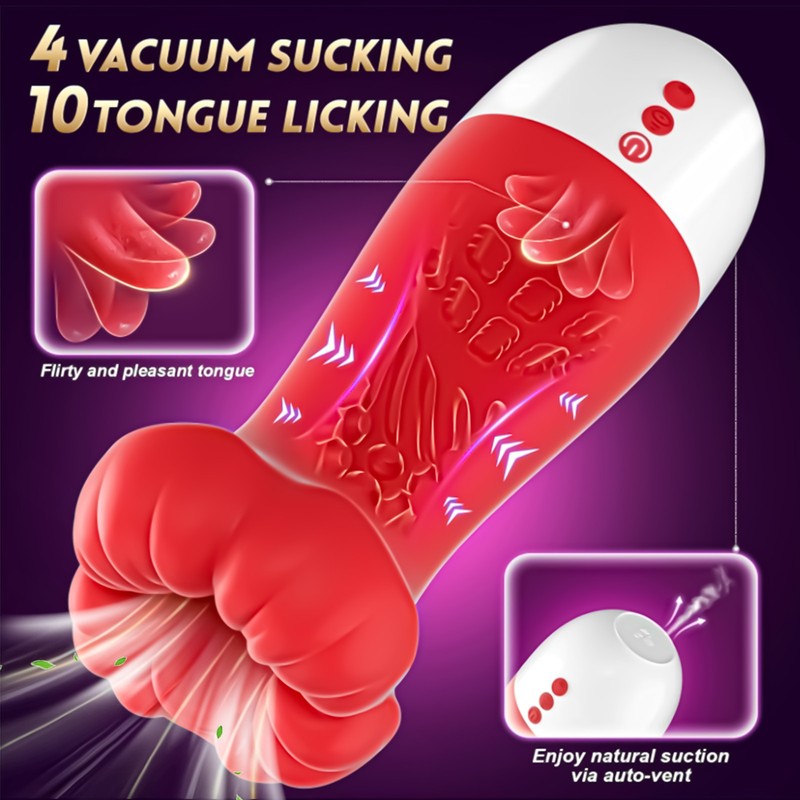 Automatic Male Masturbaters HandsFree Sucking Licking Mastubator Cup Sex Toys