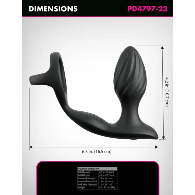 Anal Fantasy Elite Ass-Gasm Gyro-Milk Pro Cock Ring with Butt Plug and Remote Co gallery