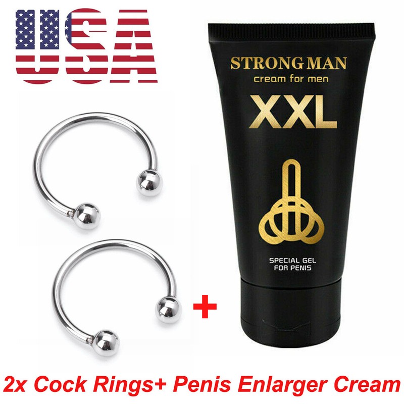 2PCS Male Glans Cock Ring Ball Magnetic Steel Penis Head Increase Orgasm Sex Toy