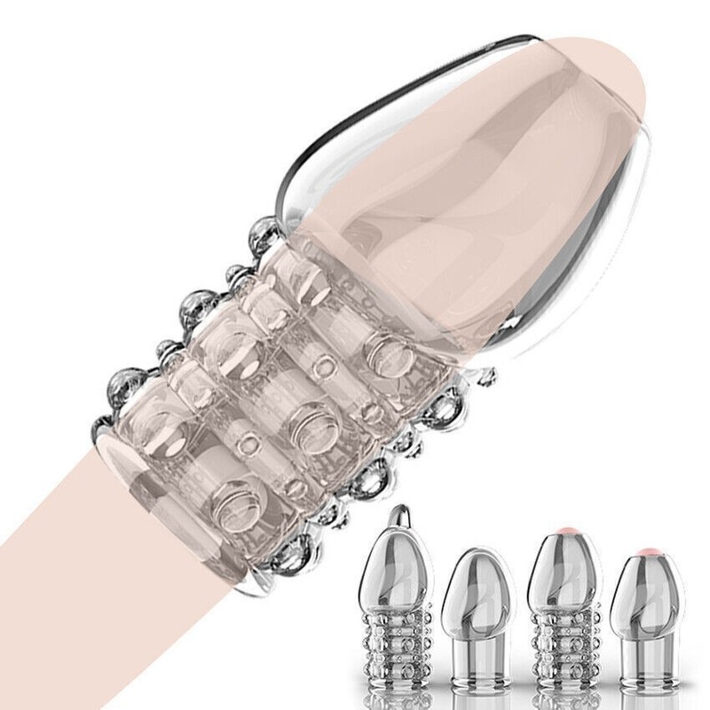 Penis Enlargement Glans Sleeve Cock Foreskin Ring Massage Sex Reusable Condom gallery
