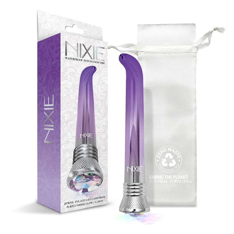 Nixie Waterproof 10-Function G-Spot Vibe – Purple Ombre Glow