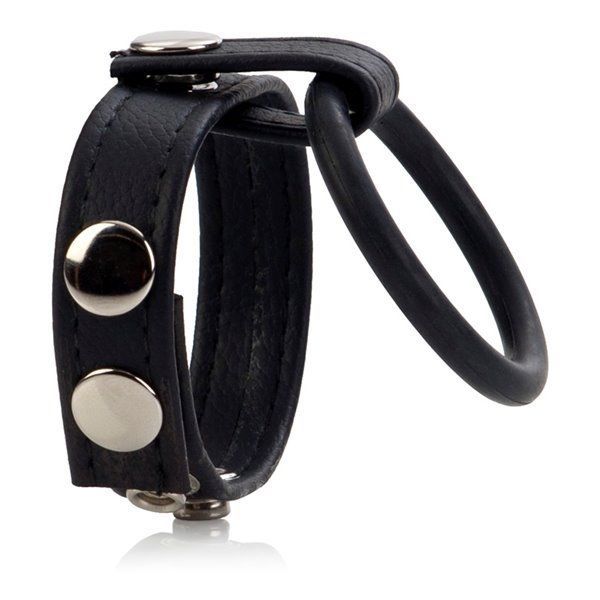Leather Ball Spreader Large – Adjustable Leather Penis Ring Strap Enhancer