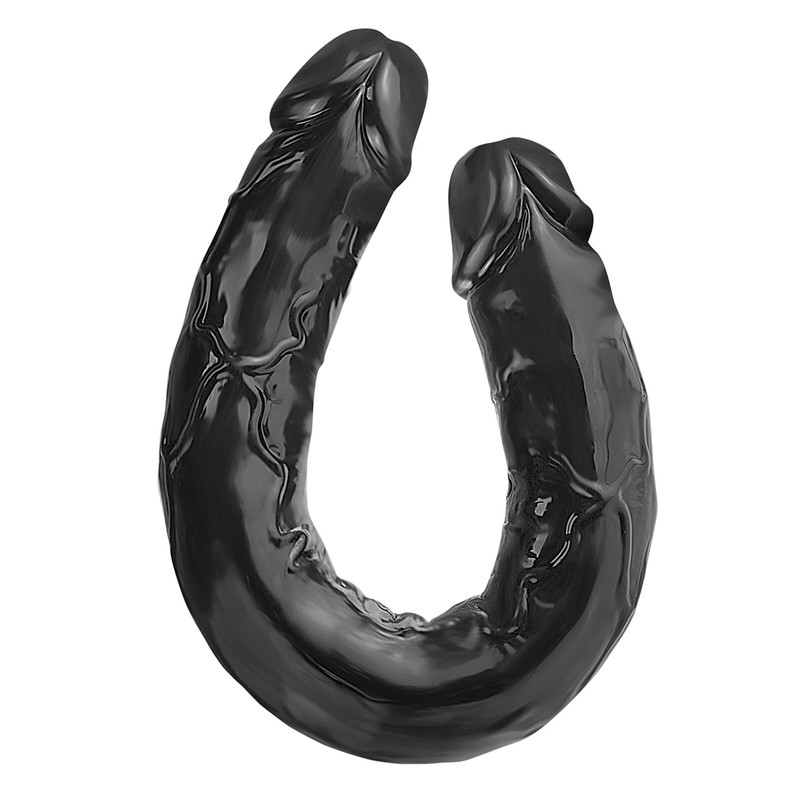 Double Sided Ended Head Dildo Penetration Dong For Lesbians Women Sex Toys Black