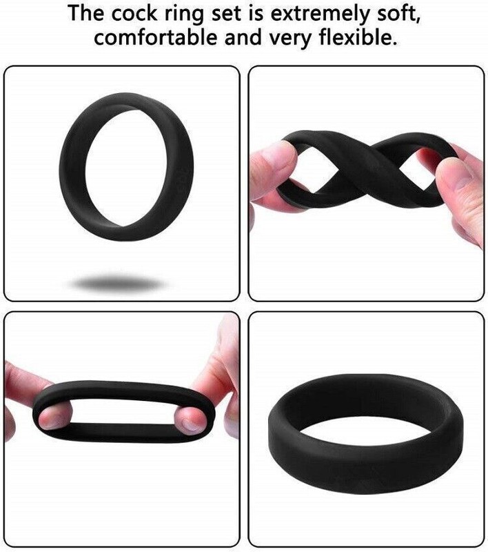 6PCS Cock Ring Silicone Super Stretchy Strong Stay Harder Penis Rings Sex Toys gallery
