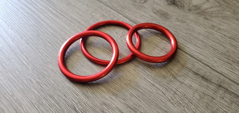 Anodized Aluminum Round Cockring Cock Ring - Red, Blue, Purple, Copper Colors gallery