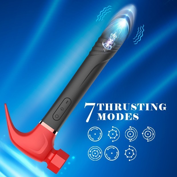 4in1 Hammer Vibrator G-Spot Dildo Sucking Clit Telescopic Massage Sex Toys Women gallery