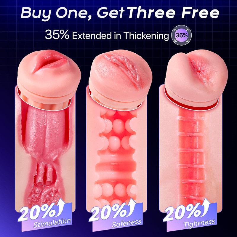 Uoffile Male Masturbator Sex Toys for Men - 3 Sleeves Sets AI Sync Pocket Pus... gallery