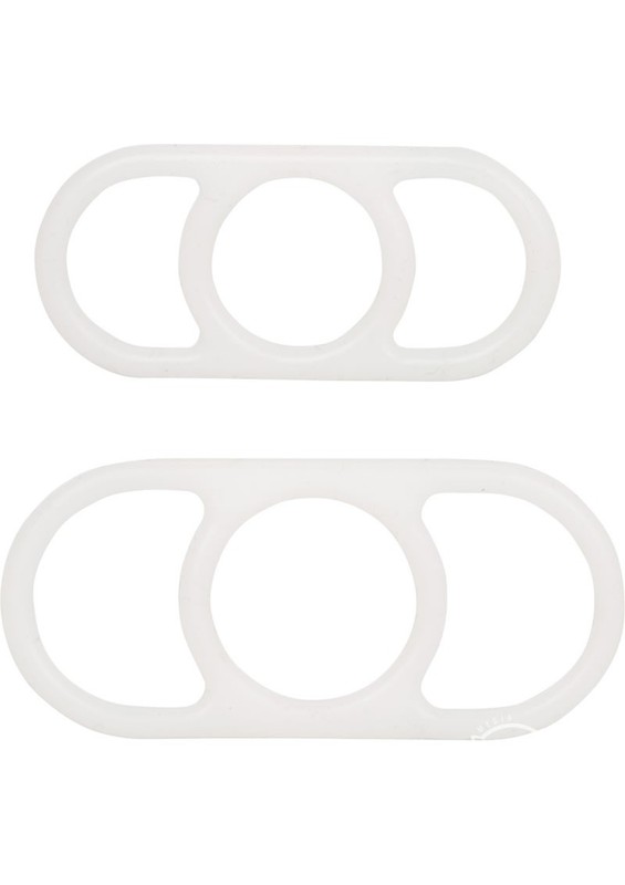 Optimum Series Silicone Erection Enhancer Cock Ring Set - White gallery