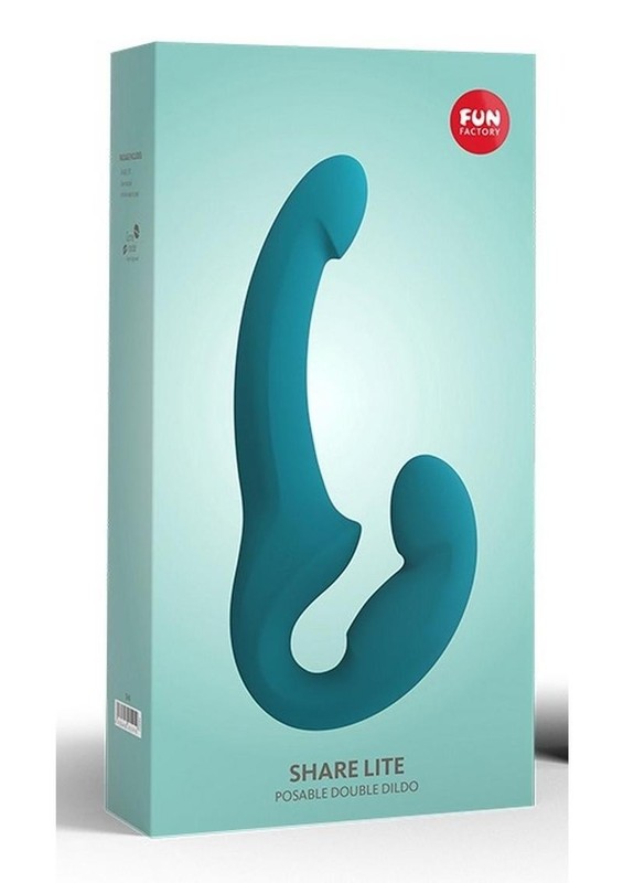 Share Lite Posable Double Dildo Silicone Strapless Strap-On -Deep Sea Blue