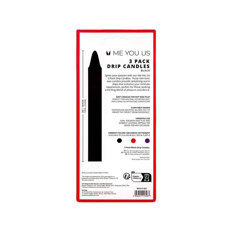 Me You Us Drip Candles 3 Pack Black gallery