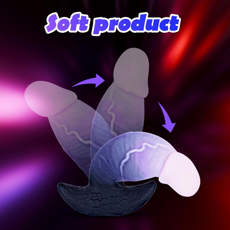 5.7 Inch Silicone Beginner Small Dildo Butt Plug, Soft Fantasy Monster Anal P... gallery