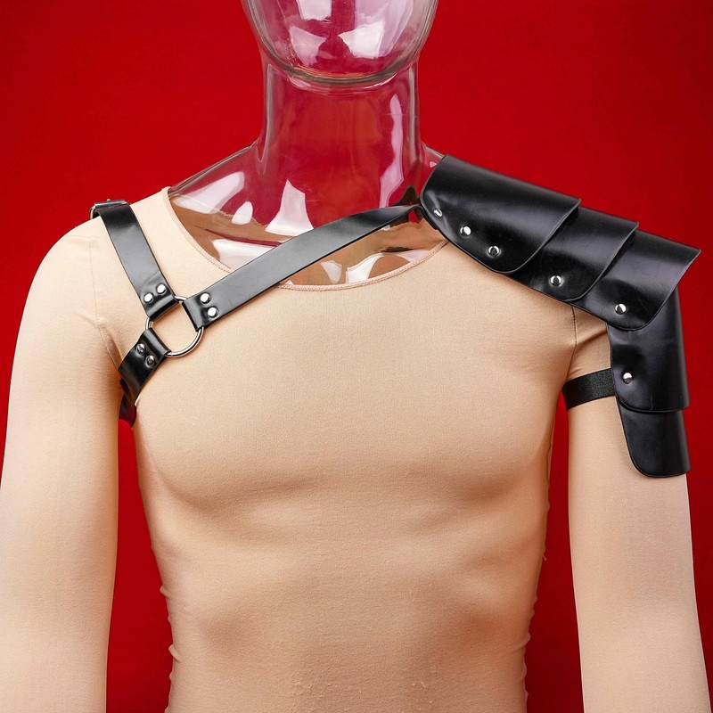 Punk PU Leather Body Harness Chest Shoulder Restraints BDSM Costume Cosplay Game