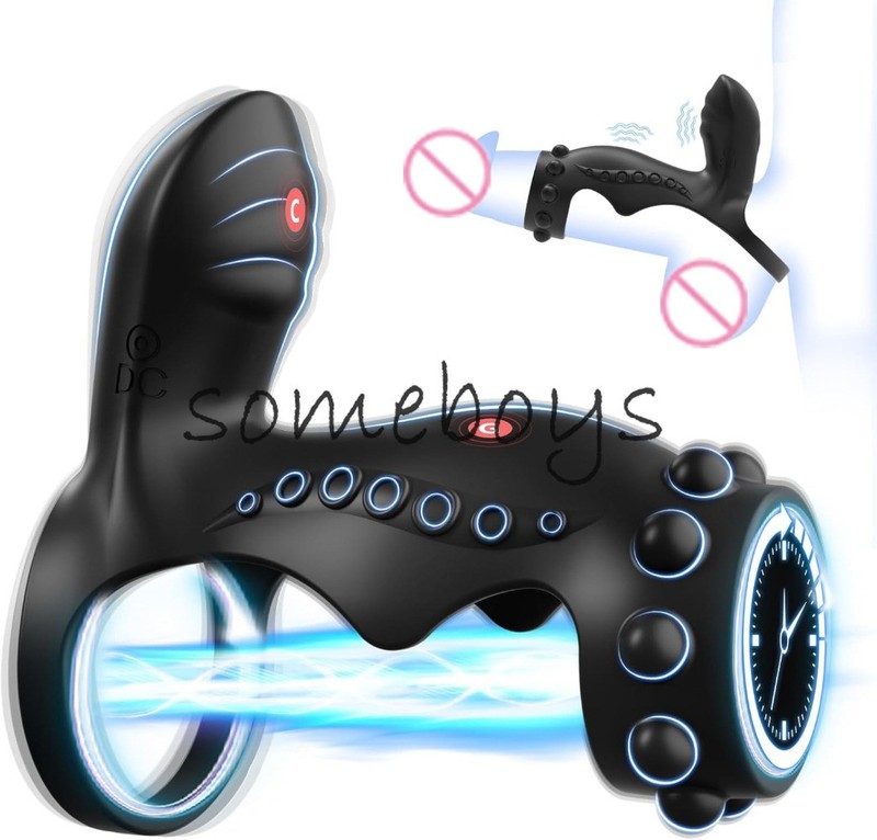 Cock Penis Ring Vibrator Male G-Spot Pleasure Stimulation Delay Ejaculation Toys
