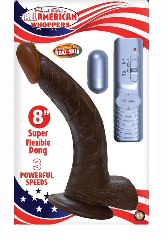 All American Whoppers Vibrating Dildo with Balls and Bullet with Wired Remote