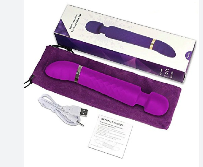Life – Dual Cavaliers – USB Rechargeable Waterproof Wand Massager -Purple