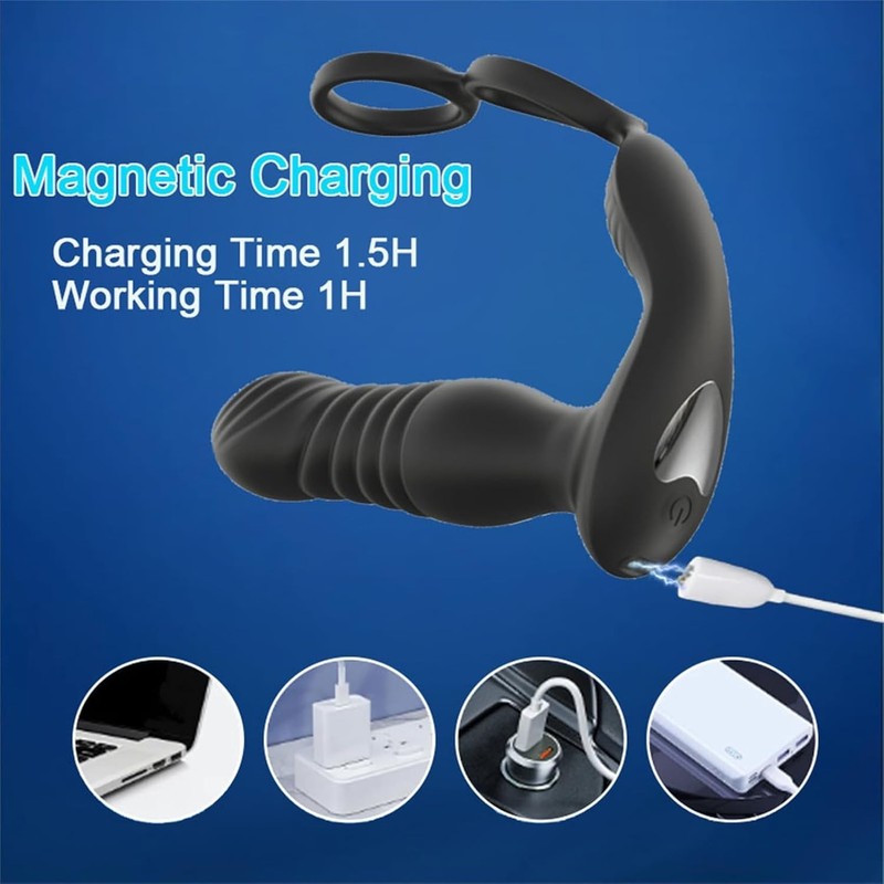 Male Prostate Massager Vibrator Thrusting Anal Butt Plug Dildo Sex Toys for Men gallery