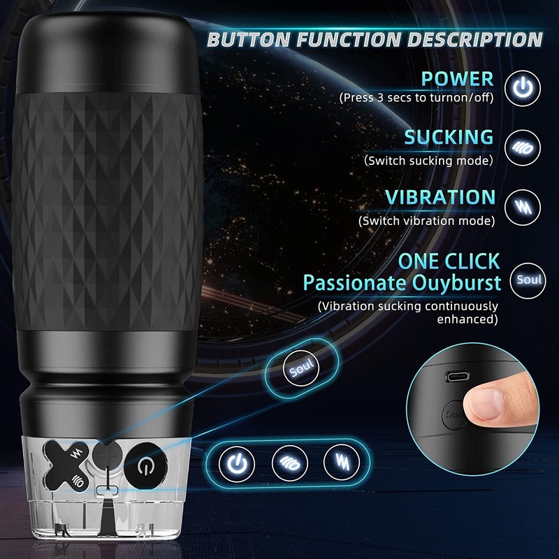Automatic Male Masturbator,Adult Pussy Stroker Toy with 8 Vibrating Thrusting gallery
