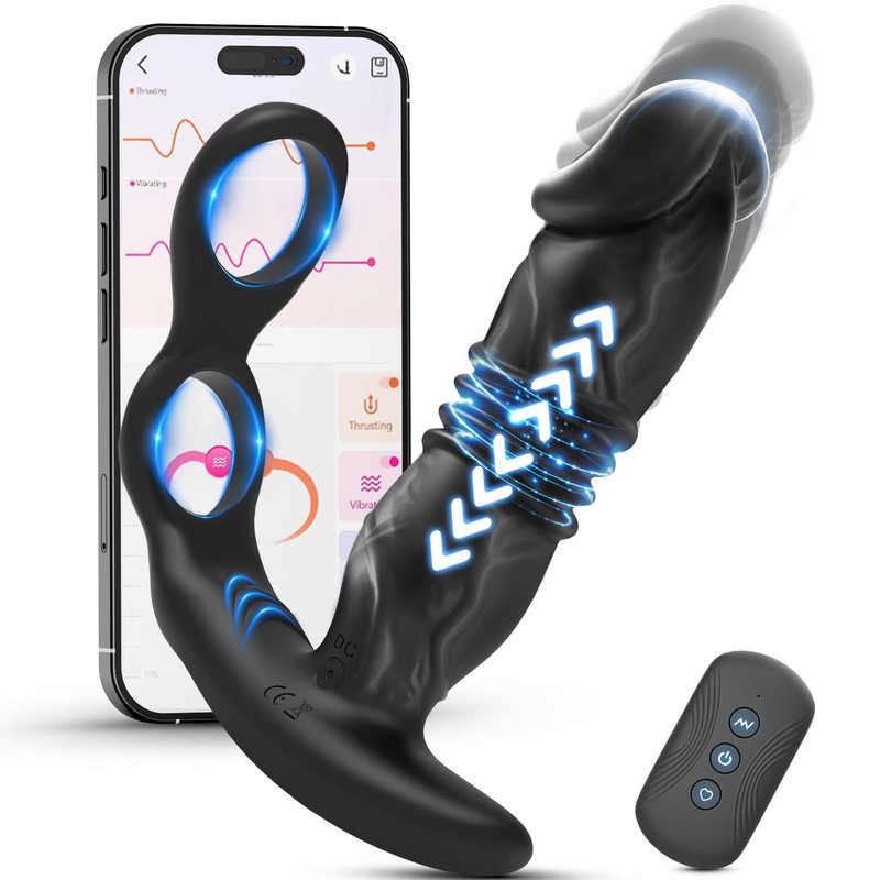 Prostate Massager APP Control Silicone Intimate Toys Couples Massagers 3in1 D…