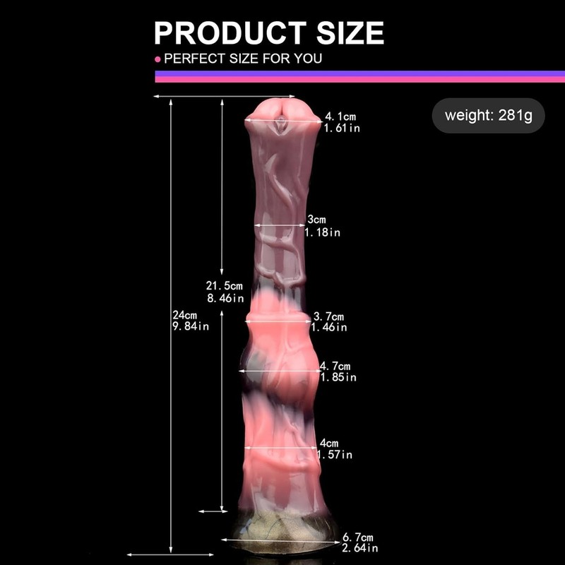Fantasy Realistic Dildo Sex Toy for Women 9.8 Inch Knot Thick Dildo Anal Dildo