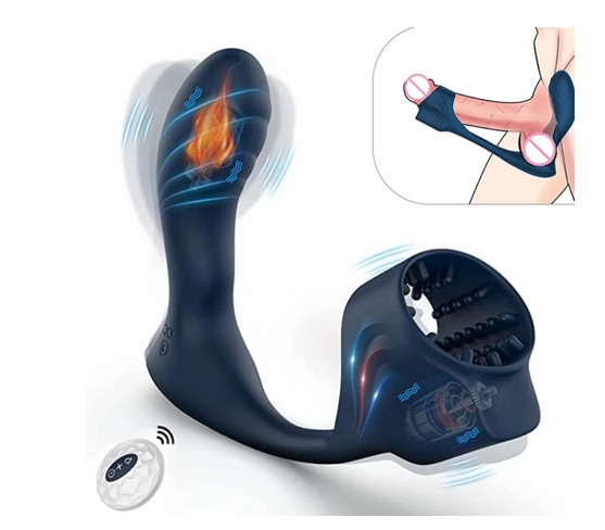 Male Prostate Massager Device With Penis Sleeve Stimulator For Men Women