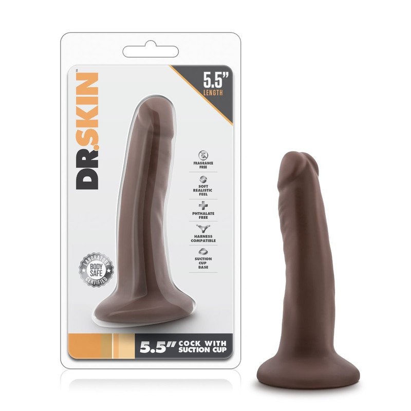 Dr Skin 5.5 Inch Soft Bendable Black Cock Dildo Dong With Hands Free Suction Cup gallery