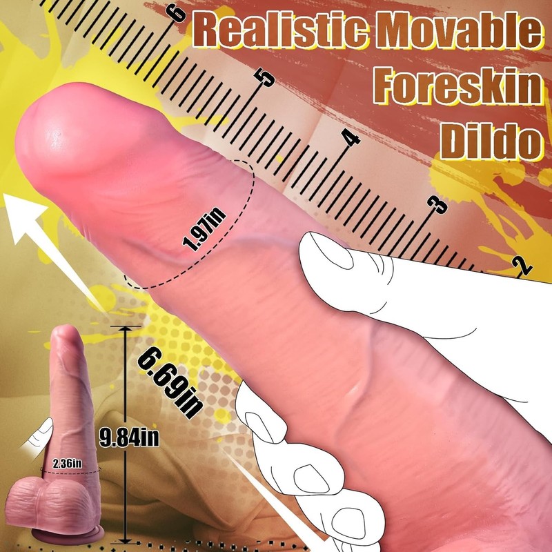 Flesh Color 9 Inch Realistic Silicone Dildo with Textured Veins for Stimulation gallery