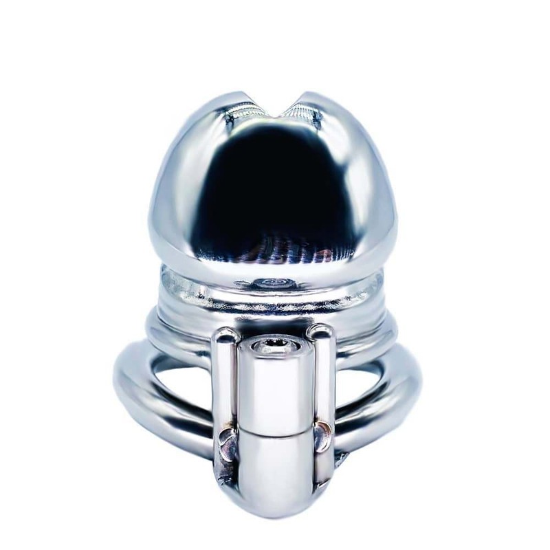 Metal Male Chastity Lock Cock Cage Men Penis Bondage Restraint Device with Belt gallery