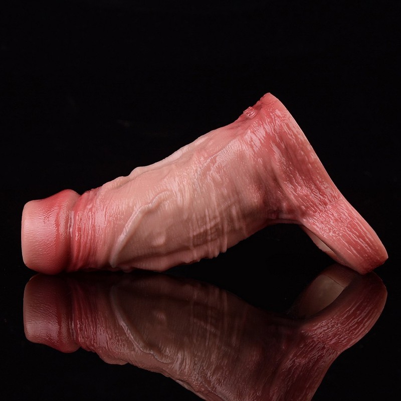 Male Penis Extender Sleeve Wearable Realistic Texture Cock Enlarger Enhancer gallery