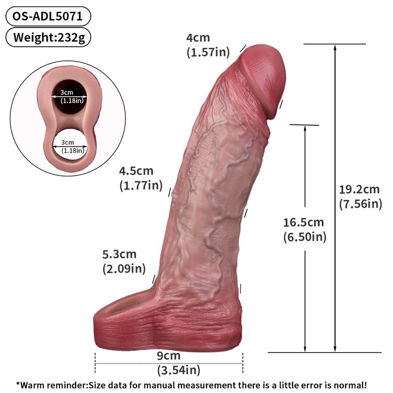 Male Thick Cock Girth Enlarger Reusable Silicone Penis Extension Sleeve gallery