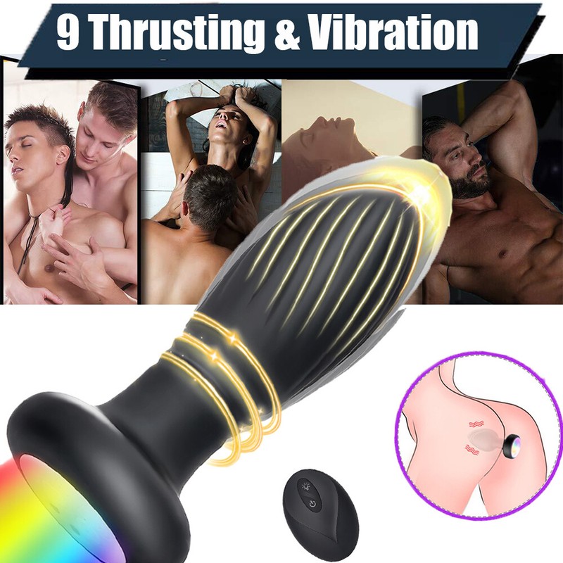 Vibrating Rear Anal Plug Thrusting Prostate Massager Anal Sex Toys for Men Women