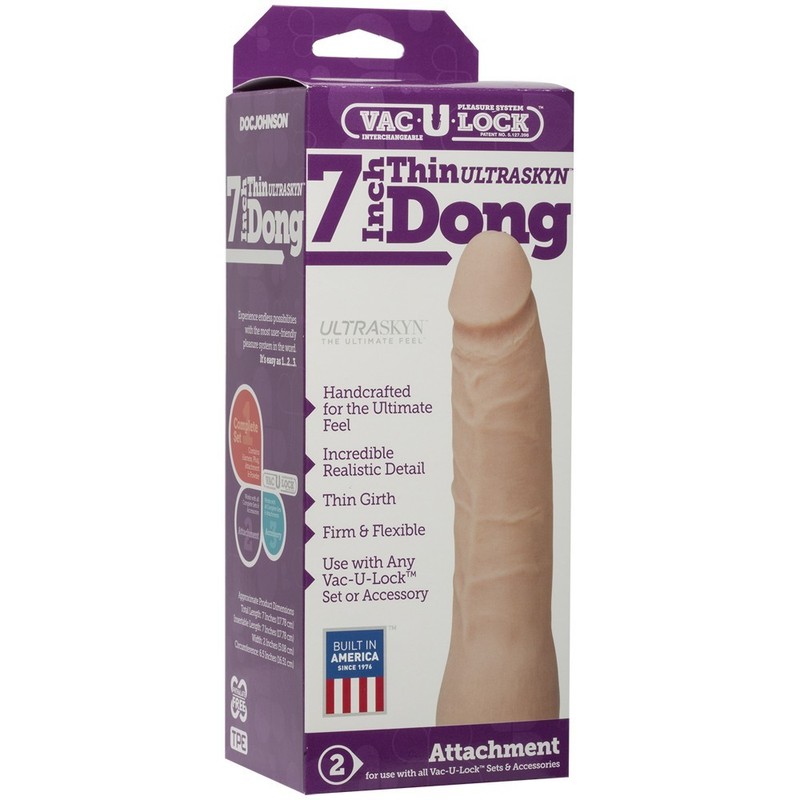 Dildo Vac-U-Lock 7&Prime; Thin ULTRASKYN Dong