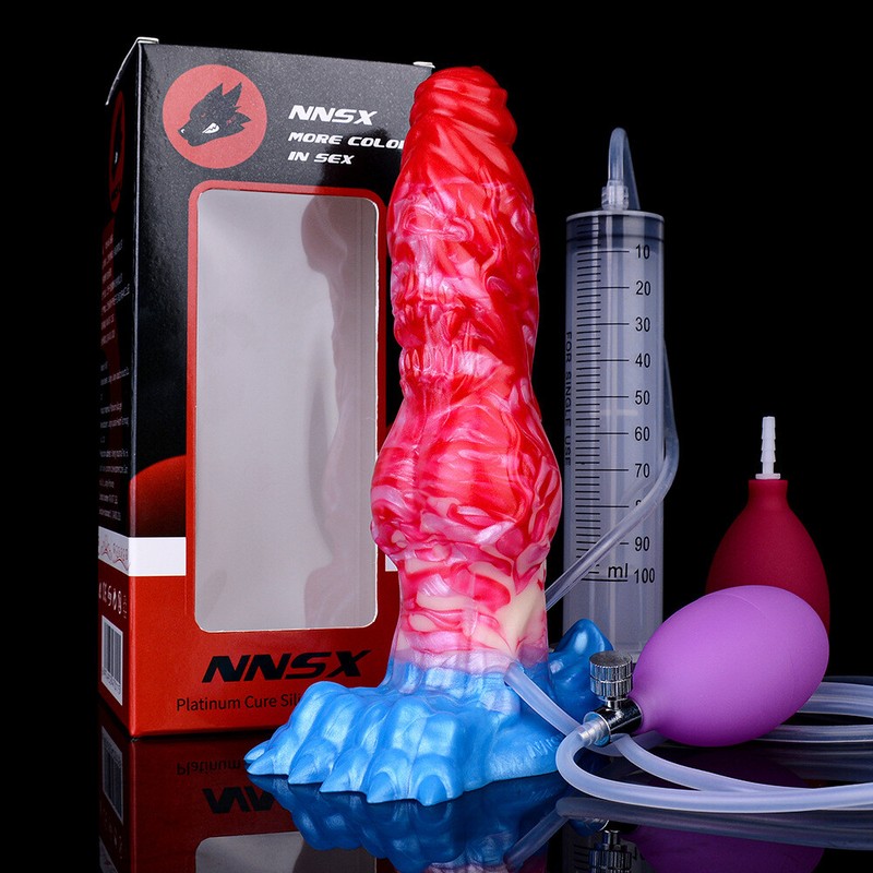 Realistic Silicone Dong Inflatable Dildo Ejaculate Big Penis Masturbator Sex Toy gallery