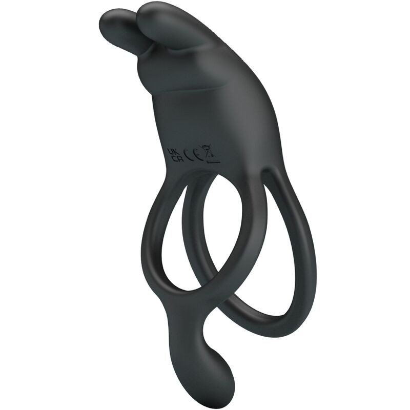 Pretty Love Seth - Black Rabbit Vibrating Double Phallic Ring gallery