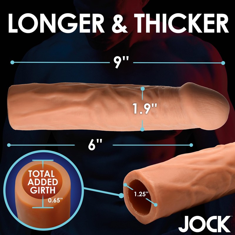 Jock Extra Long 3" Penis Extension Sleeve for Men & Couples. Gain Size in gallery