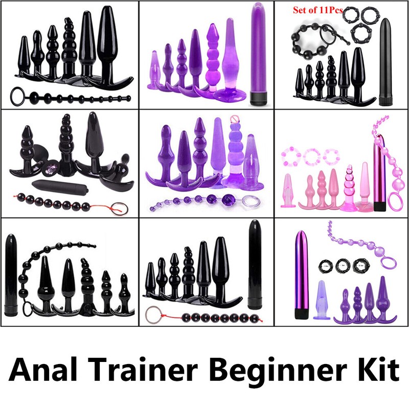 Anal Trainer Beginner Kit Set Butt Plug Dildo Beads Prostate Massager Sex Toys