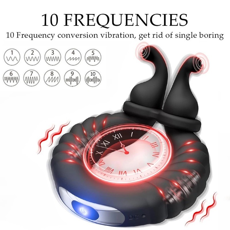 Vibrating Cock Rings Adjustable Penis Ring Silicone Rechargeable For Men Sex Toy gallery