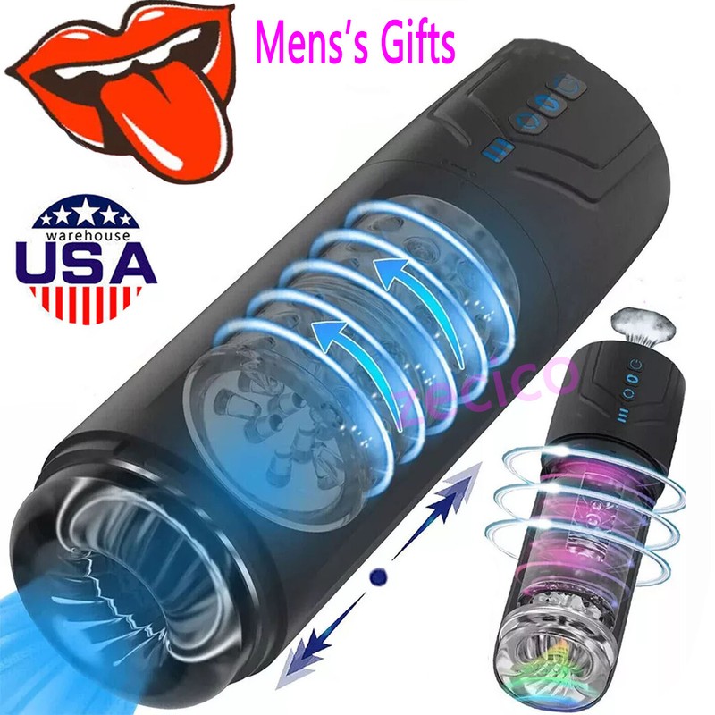 Male Masturbaters Automatic HandsFree Rotating Cup Thrusting Stroker Men Sex Toy